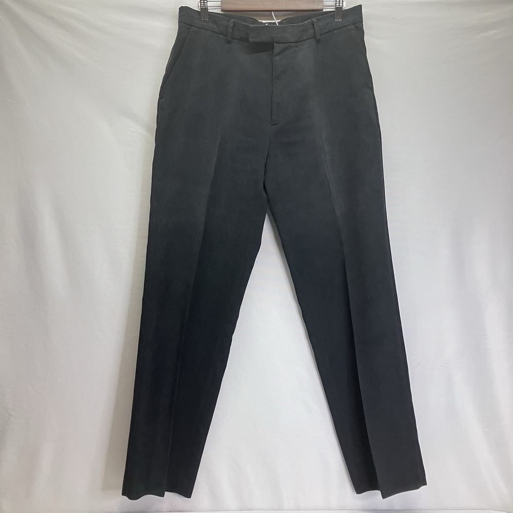 Perry‎ Ellis Mens Black Vintage Relaxed Straight Leg Corduroy Pants Size 33x32